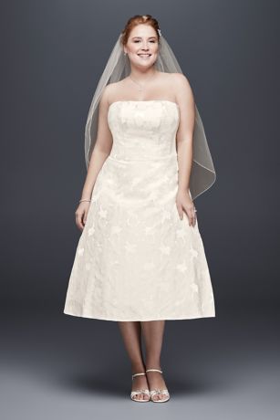 Strapless Tea Length Wedding Dress